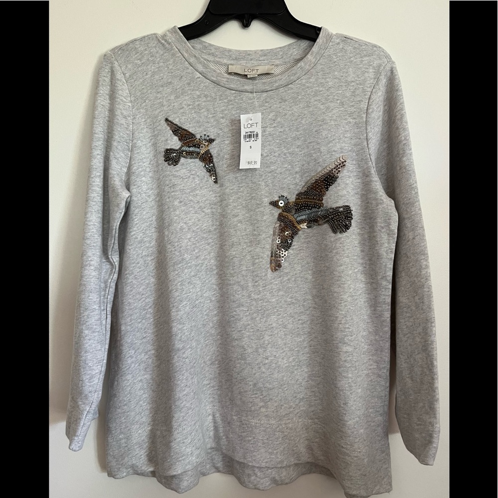 NWT Loft beaded sweatshirt Small